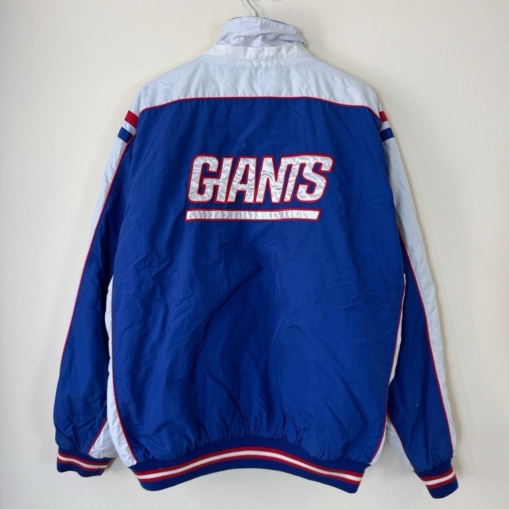 Vintage Y2K New York Giants NFL Blue  Sport Team Puffer Jacket